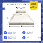Deck Post Cover Durable, Snap-Together Shoe Base Instantly Transforms Hand & Stair Rail Feet Porch, Stair & Deck Base Bracket Covers UV-Resistant ABS Plastic (White)