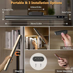 Rechargeable Magnetic LED Light Bar with Remote, Under Cabinet Lighting Wireless, Battery Powered Operated Wall Strip Lights, Dimmable Desk Lamp for Mirror Closet Picture Kitchen – Black