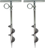 MARINE CITY Spiral Ground Anchor with O-Ring – 304 Stainless Steel 4-1/2 x 10-5/8 Inches, Ideal for Boat Mooring, Camping Tents, Puppy Tie-Out Stakes, Backyards, Marines, Yachts (Pack of 2)