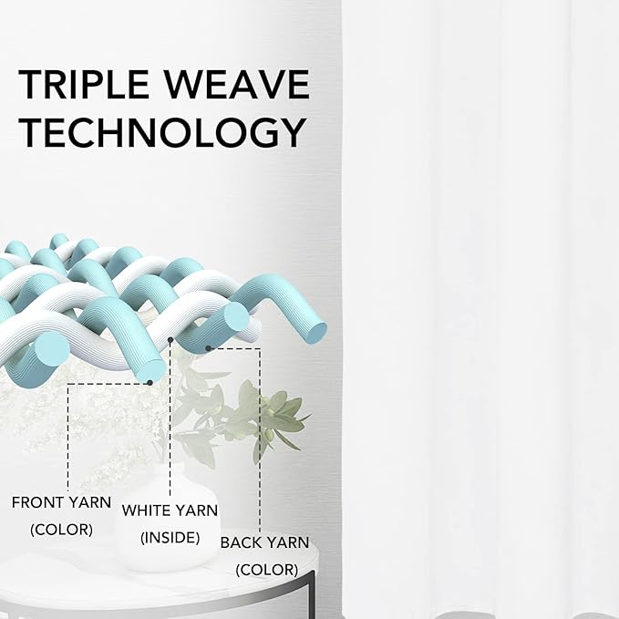 Easy-Going Rod Pocket Blackout Curtains for Bedroom, Room Darkening Window Curtains for Living Room, Thermal Insulated Noise Reduction Solid Window Drapes, 2 Panels(52x84 in, White)