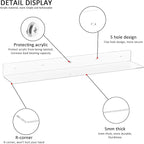 30 Inches Clear Long Floating Shelves for Wall, Acrylic Wall Shelf for Plants, Radio, Funko Pop, Books, Picture Frame, Clock, Cosmetics, Toiletries, 2 Pack(30 Inch)