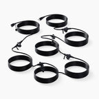 50FT Outdoor Extension Cord,10 Evenly Spaced Outlet Plugs,Black Multiple Outlets with Weatherproof Cover,16/3 SJTW Wire Power Cord.