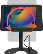 CTA Digital Dual Kiosk Stand – CTA Dual Security Kiosk Stand with Locking Case, Cable, and 360-Degree Rotating Base – Compatible with iPad 7th/ 8th/ 9th Gen 10.2-inch, iPad Air 4, (PAD-ASKB10) – Black