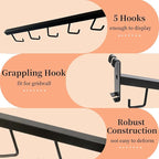 6 Pack Gridwall Waterfall Faceout with 5 Hooks, 16.5 Inch Gridwall Waterfall Hangers, Square Straight Arm Hooks for Wire Grid Retail Clothing Display, Slat Wall Accessories