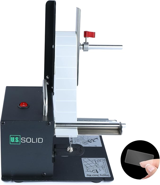U.S. Solid Automatic Label Dispenser Machine w/Fibre Optic Sensor - Clear and Opaque Labels - Width 10-115MM Length 8-130MM