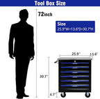 6 Drawers Rolling Tool Box on Wheels, Multifunctional Tool Chest Cabinet with Lock, Drawers Rolling Tool Cart Trolley Organizer Tool Storage Case for Garage,Warehouse - DIY Interconnectable
