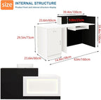 Reception Desk with Counter LED Light and Lockable Drawers and Storage Tall Modern Front Desk Reception Counter for Checkout Lobby Beauty Salon E Right 63inch/160cm
