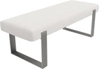 VANT Upholstered Bed Bench - Boucle Ivory - Brushed Nickel - Contemporary Modern, Bedroom Bench Seat, Hallway, or Entryway