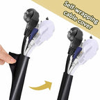 13 1/8ft -1/2 Inch Cord Management Sleeve Braided Split Black Cable Protectors Pet Proof - Braided Self-Wrapping Wire Loom Tube for Desk PC/TV/Computer/Projector/Home Theater/Engine Bay