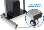 Mount-It! Rolling Desk Adjustable Height up to 54.7", Portable Standing Desk for Laptop or Podium Stand with Wheels, Mobile Roller Presentation Cart, Computer Work Station 27.5" Wide, Locking Wheels