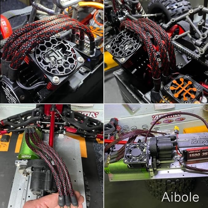 100Ft-3/8inch PET Expandable Braided Wire Sleeving,Wire Loom Cable Sleeve for TV,Computer,Home Theater,Automotive,Home Industrial,Electrical Wires,Chemical,Protect Cat from Chewing Cords,BlackRed