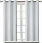 BGment Room Darkening Curtains 54 Inches Long - Grommet Thermal Insulated Drapes Window Treatment Curtains for Bedroom, 2 Panels, 38 x 54 Inch, Greyish White