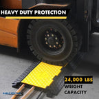 Kable Kontrol Atlas Cable Protector Wire Ramp - 5 Channel Bulk Wholesale Pallet – 40 Pcs - 35” Long Black & Yellow - 24000 Lbs Load Capacity - Rubber Speed Bump Wire Protector Cord Cover - CP9975