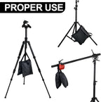 12 Packs Photography Weight Bags Photo Studio Filled Weight Bag Empty Heavy Sandbag Set for Photography Tripod Stand Light Stand Sports Outdoor Photo Video Studio Boom Brackets (Black)
