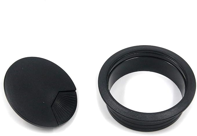 Quluxe Desk Grommet, 2-3/4 Inch Plastic Desk Cord Cable Hole Cover Grommet -Black (Pack of 20)
