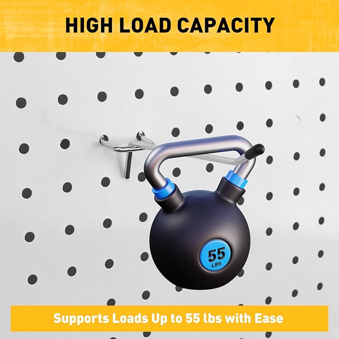 ELEAD 55-Piece 4 Inch Pegboard Hooks, Heavy Duty Peg Board Organizer Accessories, Peg Board Tool Hangers Fit for 1/4" and 1/8" Pegboard Hanging Tools Garage, Workshop, and Craft Storage