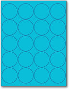 NextDayLabels - 8-1/2 x 11 Neon Color High Light Fluorescent Labels for Laser & Inkjet Printer (Blue Fluorescent, 2" Round - 20 Per Page | 500 Labels)