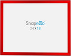 SnapeZo Photo Frame 18x24, Red, 1.25 Inch Aluminum Profile, Front-Loading Snap Frame, Wall Mounting, Professional Series