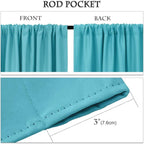 PONY DANCE Blue Curtains 72 inch - Light Blocking Curtain Panels Thermal Insulated Solid Rod Pocket Double Window Drapes for Living Room & Dining Room, W 42 in by L 72 in, Blue Mist, 2 Pieces