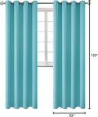 BGment Blackout Curtains - Grommet Thermal Insulated Room Darkening Bedroom and Living Room Curtains, Set of 2 Panels (52 x 120 Inch, Aqua)