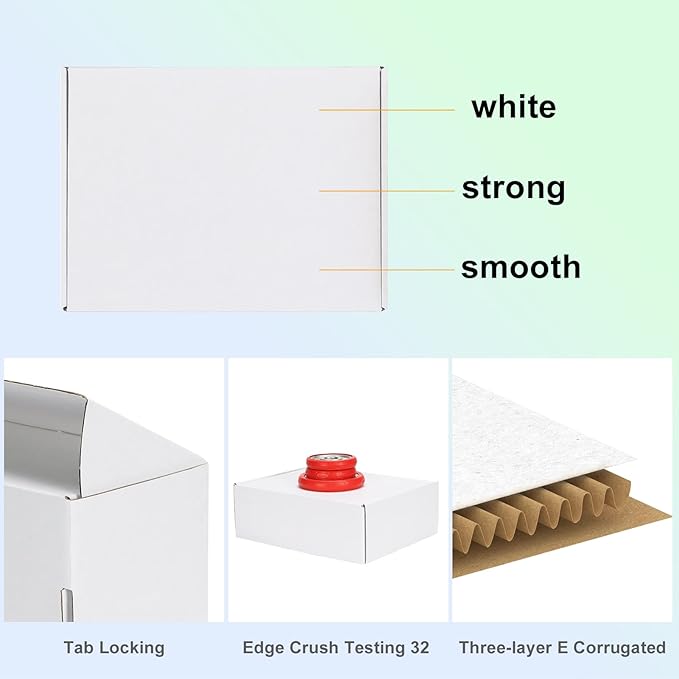 MEBRUDY 12x9x4 Shipping Boxes, 20 Pack White Literature Mailer Corrugated Cardboard Box for Small Business Mailing Packaging
