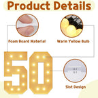 imprsv 4FT Light Up Numbers, Marquee Numbers 50th Birthday Decorations for Women Men, Large Light Up 50 Birthday Women Foam Board Anniversary Party Decorations Arch Kit (DIY)