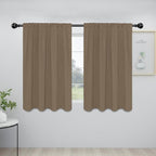 Easy-Going Rod Pocket Blackout Curtains for Bedroom, Room Darkening Window Curtains for Living Room, Thermal Insulated Noise Reduction Solid Window Drapes, 2 Panels(42x45 in, Camel)
