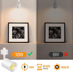VANoopee 16-Pack 10W Dimmable LED Track Lighting Heads H Type Track Light Replacement Fixtures Bright 4000K Neutral White Ceiling Spotlight for Accent Task Art, Flicker Free CRI90+ 24° 800lm White