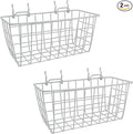 G.CORE 2 Pack Pegboard Baskets, Metal Shelves Hooks to 1/8" 1/4" Peg Boards, Peg Board Baskets Bins Set - Organize Tools Workbench Accessories Garage Storage Wall Mount Organizer Attachments (Medium)