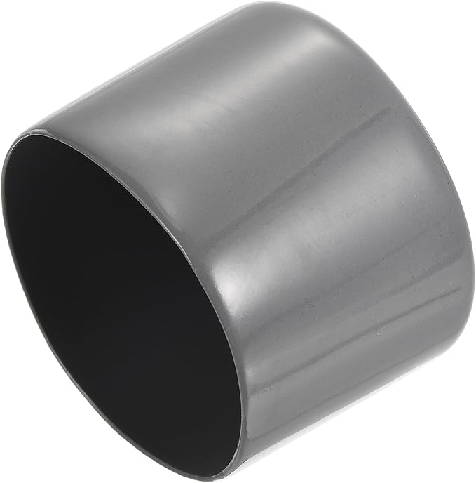 uxcell 4pcs Rubber End Caps 57mm ID Vinyl Round End Cap Cover Screw Thread Protectors Dark Grey, 40mm Height