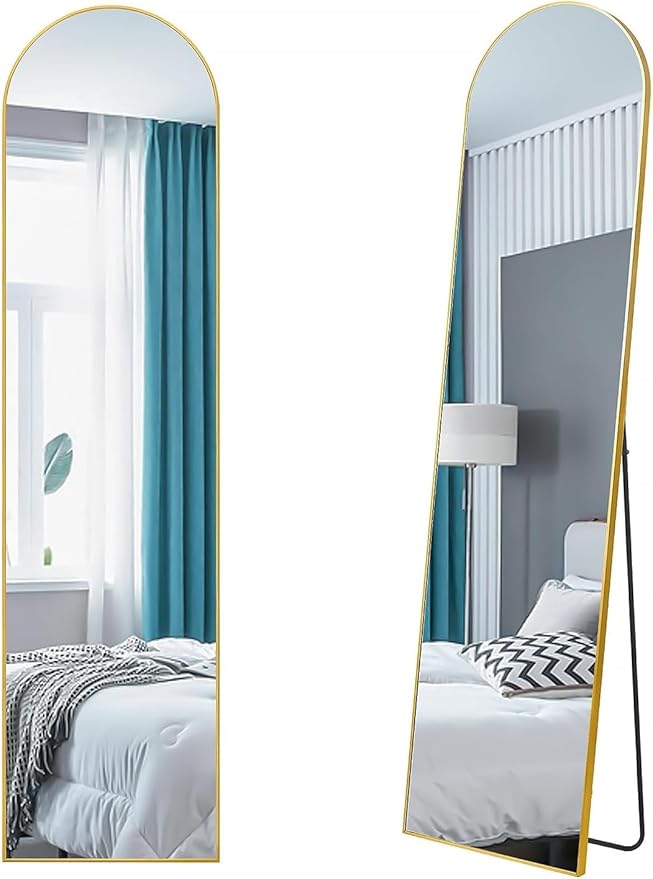 57x16 Door Hanging Full Length Mirror (Height 5.7ft just Body in 1.3ft) Wall Mounted Metal Frame Rectangle Dressing Mirrors for Bathroom Bedroom Room 57 inch Rose Gold