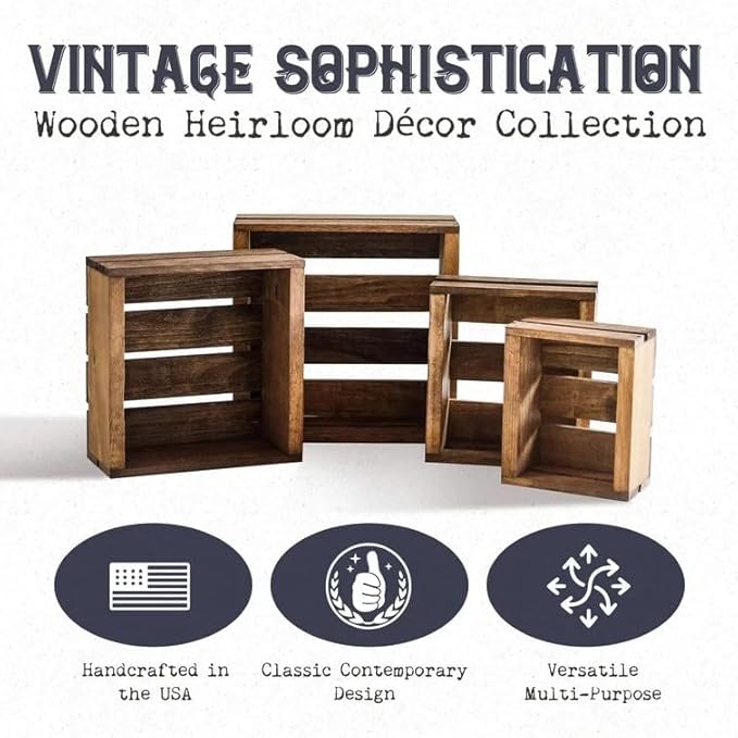 Darla'Studio 66 Set of 4 Nesting Box Wood Crates