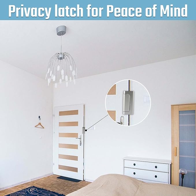 6PACK Home Security Door Reinforcement Lock Childproof, Add High Security to Home Prevent Unauthorized Entry, Aluminum Construction Finish, Frame Lock, Silver