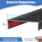 Rubber Edge Trim, Self-Adhesive U Shaped Edge Protector for Plywood, Cabinet, 2-1/4" Wood Edge Banding, Flexible Furniture Repair, EPDM Material, Fit 2-1/4"(57mm), Length 10Ft, Black
