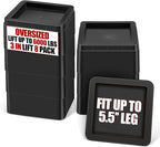 Oversized Heavy Duty Bed Risers & Furniture Risers - Stackable Supports 12000 Lbs,Furniture Lifter/Square Bed Raising Blocks for Sofas, Couches, Desks(Black 8 Pack, Fits Huge 5.5 inch × 3 inch)