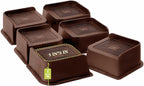 Bed Risers 1 inch, 2 inch, 3 inch, 4 inch, 6 inch, 8 inch Heavy Duty, Oversized Furniture Riser for Couch Sofa Table Chair Leg Frame Dorm, Support up to 6000 Lbs (Chocolat Brown 6 Pack, 2 inch)