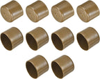 uxcell 10pcs Rubber End Caps 37mm ID Vinyl Round End Cap Cover Screw Thread Protectors Light Brown
