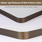 LOAAO 24”X36” Bronze Bathroom Mirrors for Vanity, Rounded Rectangle Brushed Bronze Metal Frame Mirror, Anti-Rust, Hangs Horizontally or Vertically