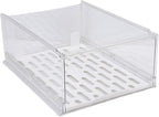 Stackable Storage Drawers, Closet Organizers Storage Box Closet Box PET Stackable Clear Shelf Organizer Drawer Bin for Kitchen Cabinets Pantry Makeup Organ