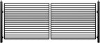 ZUMI Dual Swing Driveway Gate, 16x6 ft. Outdoor Steel Fence for Home Security, Heavy-Duty Weatherproof Iron Kit, Brooklyn Style