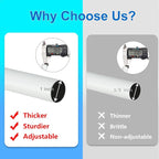 Curtain Rods for Windows 16 to 48 or 60 Inches Max Adjustable Length 1 Inch Diameter Window Curtain Rod with Aluminium End Cap, White