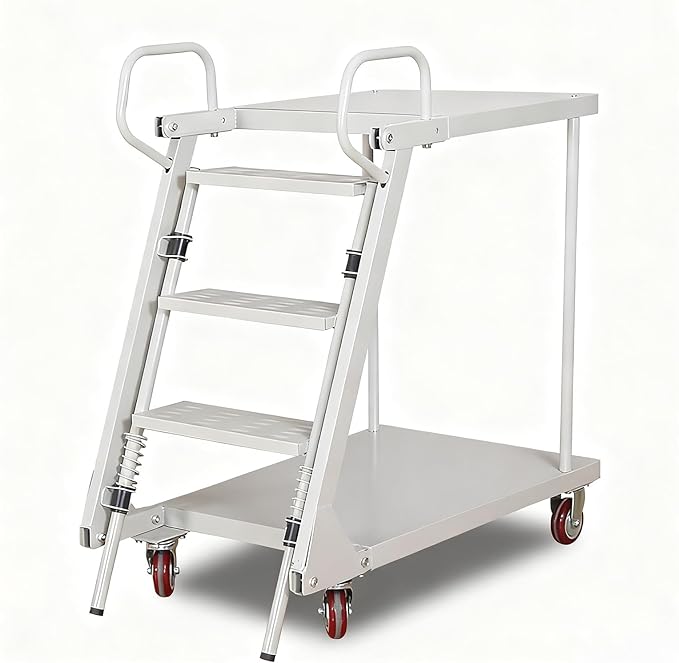 Heavy Duty Platform Truck Cart, Moving Flatbed Cart with Lockable Swivel Casters, Heavy-Duty Utility Push Carts, Dolly Cart Flatform for Groceries, Garage, Warehouse, 660lbs Capacity (White, 660lbs)