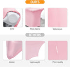 SEPARO 2Pack,4FT Pink Spandex Table Cover Fitted Rectangular Tablecloth Stretchable Tablecloth 4 ft Wrinkle-Free for Party Tradeshows Banquet Weddings Cocktail, 2 Pcs