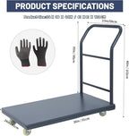 Platform Truck Industrial Flatbed Cart with Wheels, 36"x24" Moving Cart 2000lb Capacity Hand Tuck for Garages, Warehouse