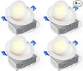 Ensenior 4 Pack 4 inch 5CCT LED Gimbal Led Recessed Light with Junction Box, 360°+90° Adjustable Directional Eyeball Lighting, Dimmable, 2700K/3000K/3500K/4000K/5000K, 900LM, 9W=85W, 120V-ETL&FCC