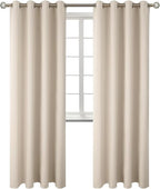 BGment Blackout Curtains - Grommet Thermal Insulated Room Darkening Bedroom and Living Room Curtains, Set of 2 Panels (46 x 72 Inch, Champagne)