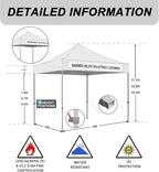 Eurmax USA Standard 10x10ft Patio Pop Up Canopy Tent for Outdoor Events Commercial Instant Canopies with Heavy Duty Roller Bag,Bonus 4 Canopy Sand Bags(Beige)