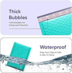 Teal 10.5x16 Inch Poly Bubble Mailers #5 | Self Seal Large Padded Envelopes | Air Cushioned Bubble Mailer | Usable Size 10.5x15 Inch | Waterproof Lightweight Mailing Shipping Bags | 100 Pack Bulk