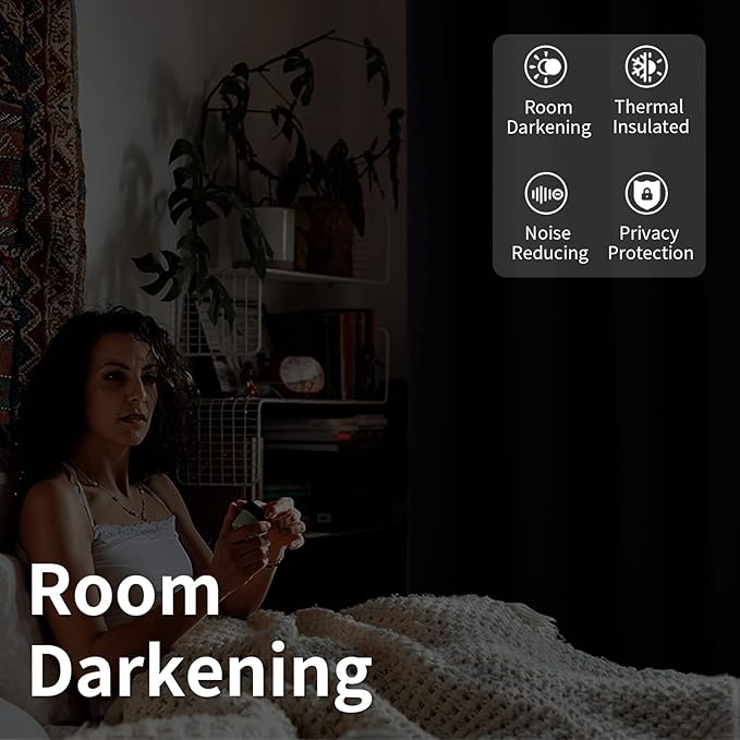 BGment Black Sliding Door Curtain 108 Inch Long - Wide Blackout Room Darkening Room Divider Curtain for Bedroom Privacy Themral Insulated Grommet Separator Drape, 1 Panel, 100 X 108