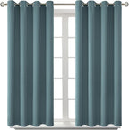 BGment Room Darkening Curtains 54 Inches Long - Grommet Thermal Insulated Drapes Window Treatment Curtains for Bedroom, 2 Panels, 52 x 54 Inch, Stone Blue